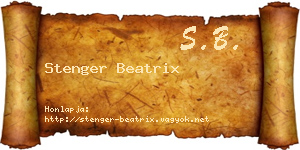 Stenger Beatrix névjegykártya